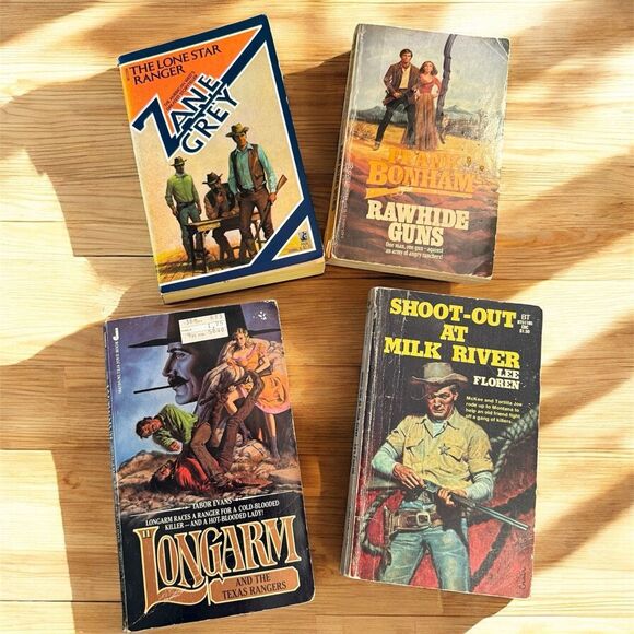 Vintage Western Pulp Book Lot 4 1960s 1970s Zane Grey - Picture 1 of 4